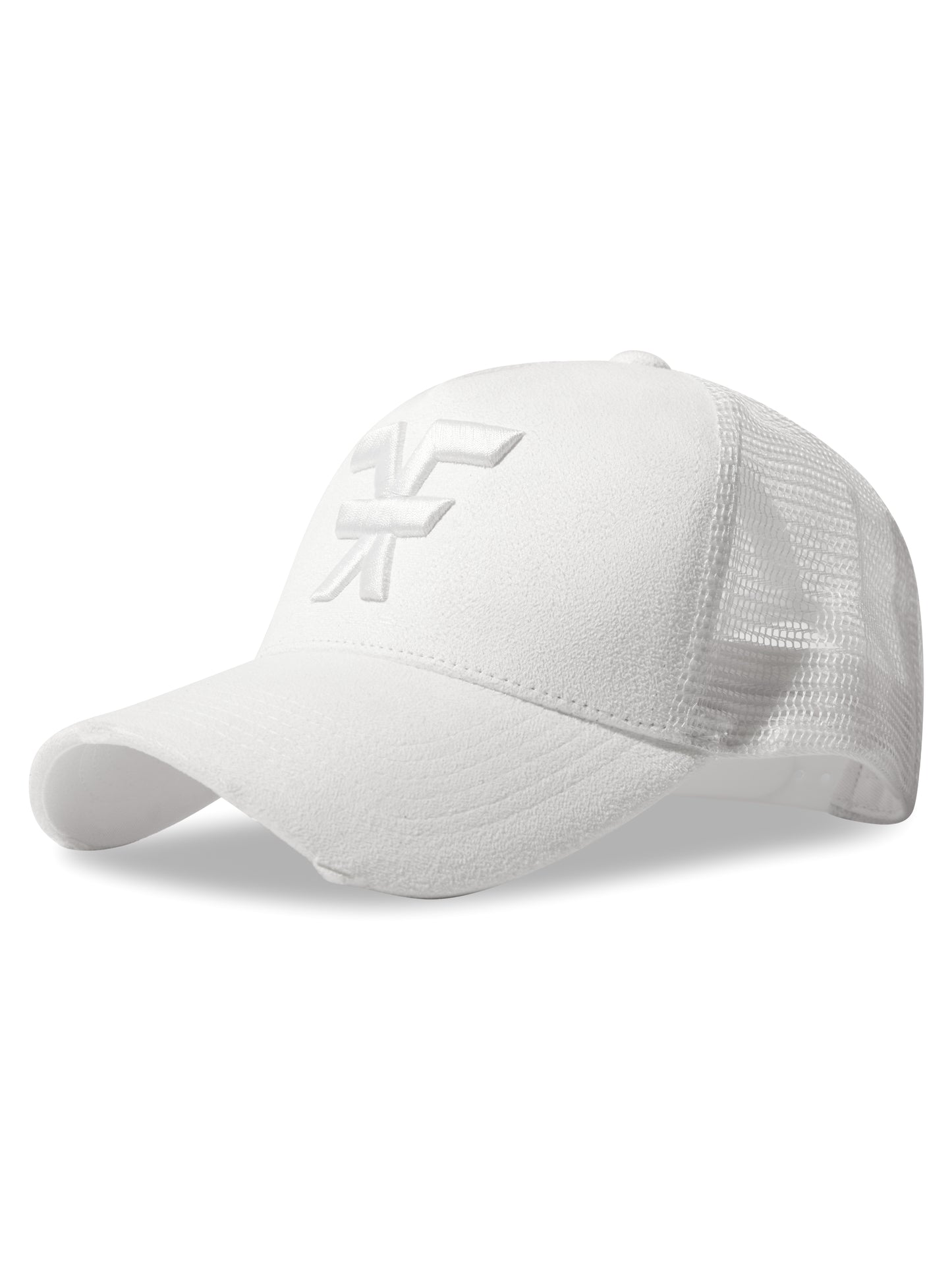 FF WHITE X WHITE SEUDE TRUCKER HAT