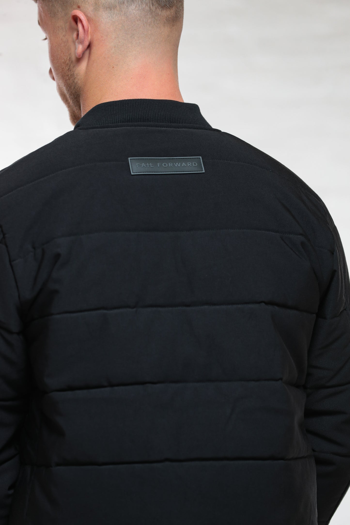 FAIL FORWARD BLACK QUILTED JACKET