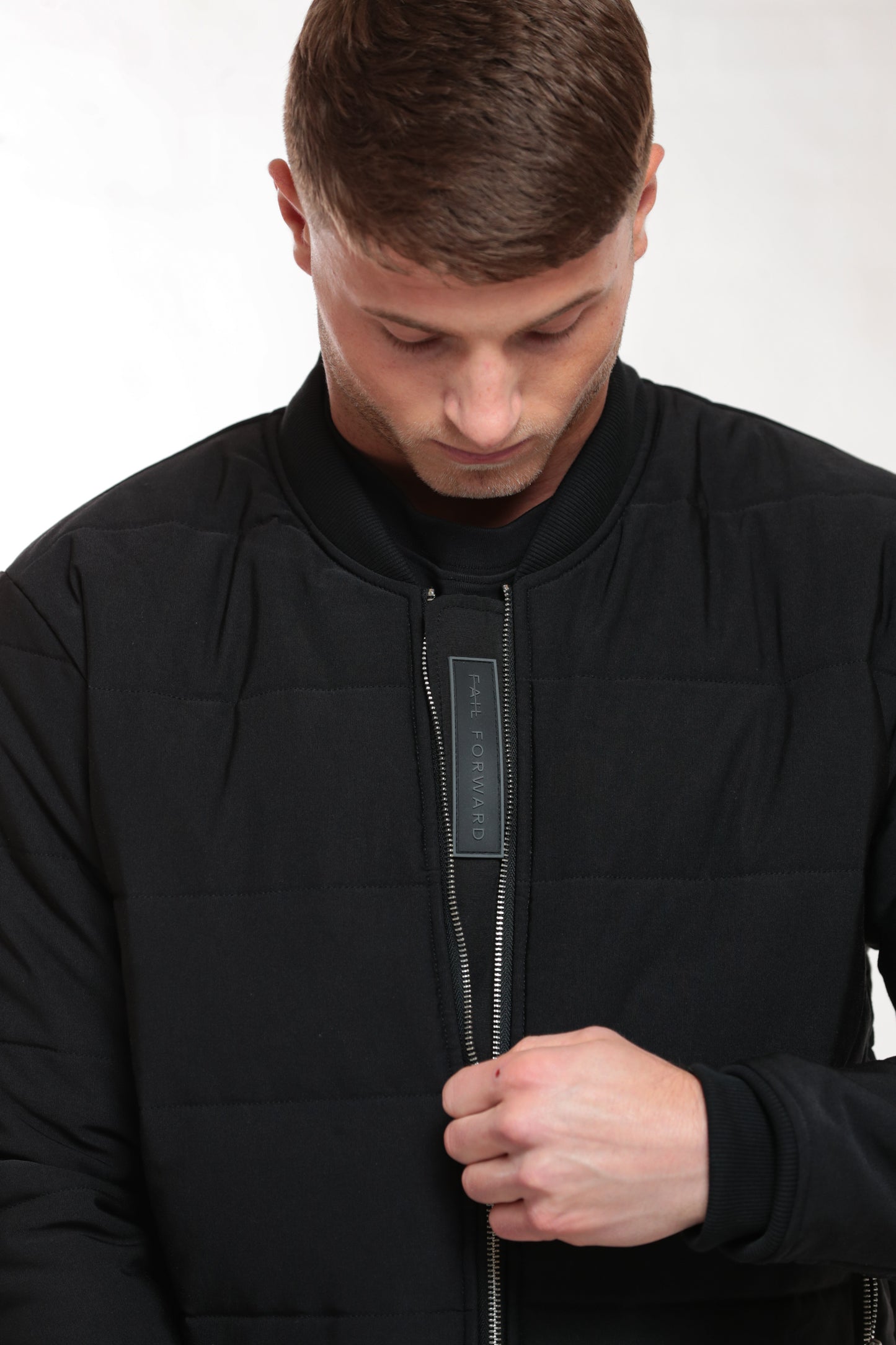 FAIL FORWARD BLACK QUILTED JACKET