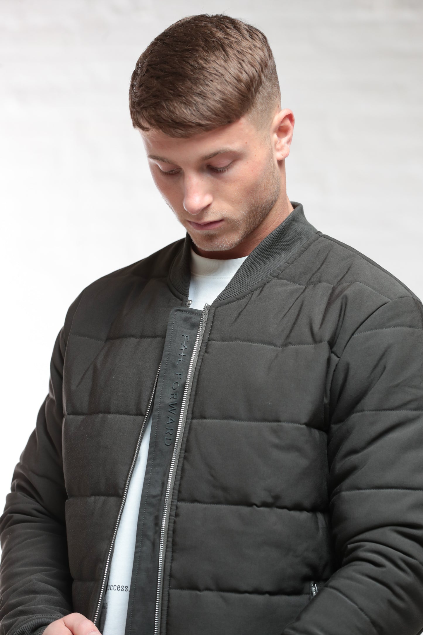 FAIL FORWARD KHAKI QUILTED JACKET