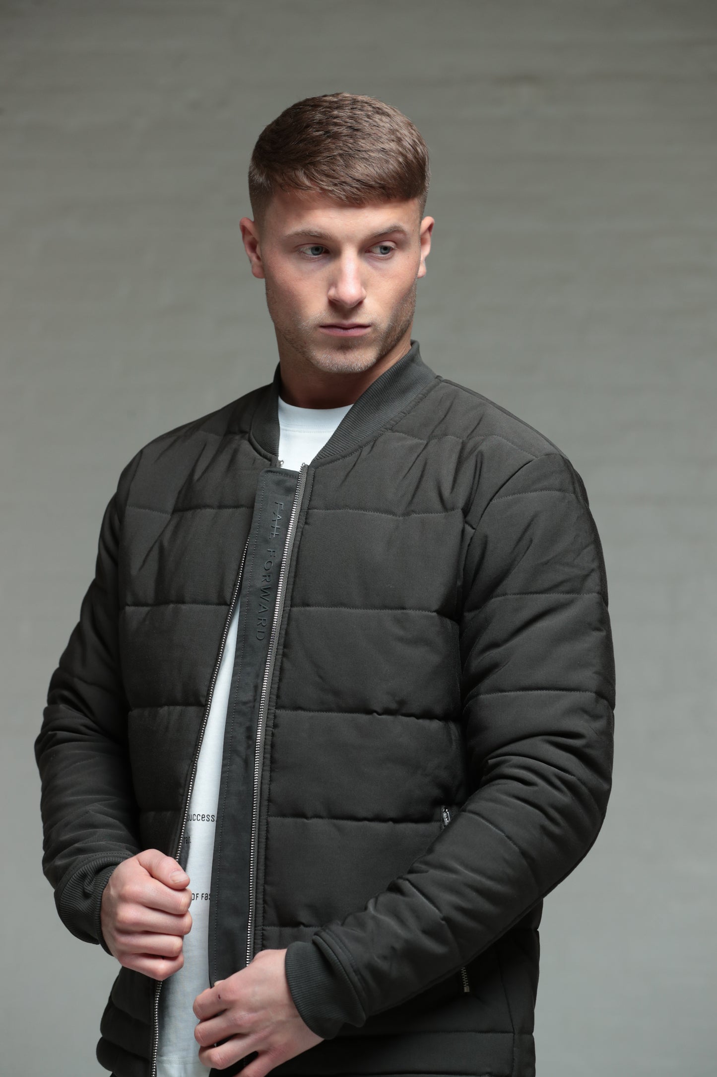 FAIL FORWARD KHAKI QUILTED JACKET