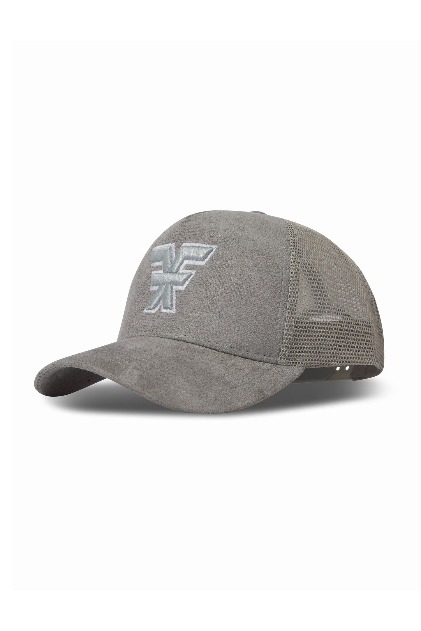 FF GREY X WHITE SEUDE TRUCKER HAT