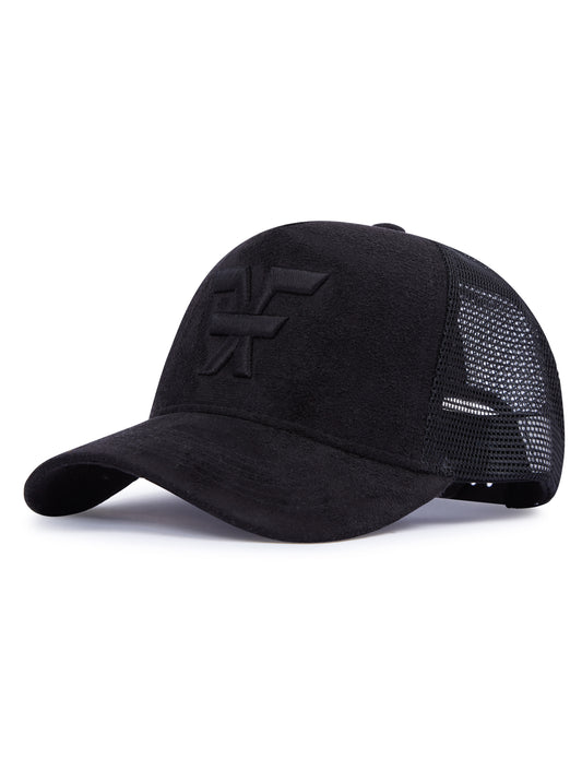 FF BLACK X BLACK SEUDE TRUCKER HAT